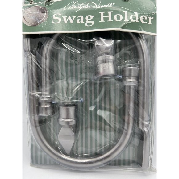 Christopher Lowell's Curtain Hold Back Satin Nickel Large Swag Holder Topiary - Picture 2 of 7